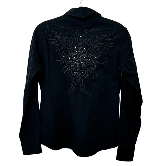 Brooks & Dunn Collection by Panhandle Slim Black Snaps Embroidered Weste… - Picture 4 of 9